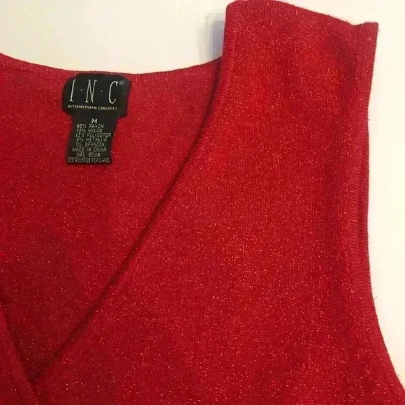 INC sparkle red tank top - Picture 5 of 6